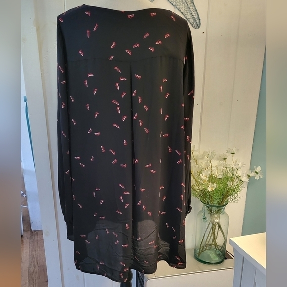 Red Heel Novalty Print Longsleeve Tunic Size 18 - Picture 5 of 9